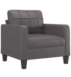 Fauteuil avec repose-pied Gris 60 cm Similicuir