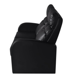 Fauteuil inclinable deux pièces 2+3 places cuir artificiel noir