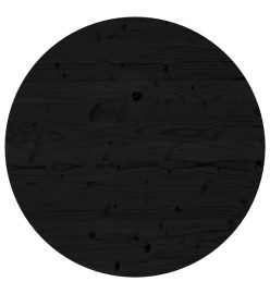 Dessus de table rond noir Ø70x3 cm bois de pin massif