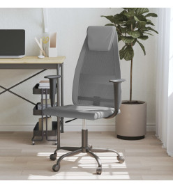 Chaise de bureau gris tissu en maille et similicuir