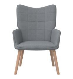 Chaise de relaxation avec tabouret Gris clair Tissu