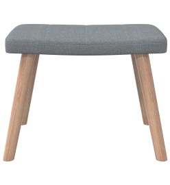 Chaise de relaxation avec tabouret Gris clair Tissu