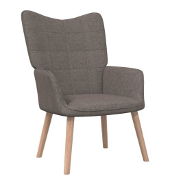 Chaise de relaxation avec tabouret Taupe Tissu