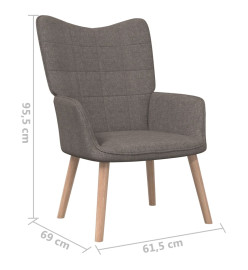 Chaise de relaxation avec tabouret Taupe Tissu