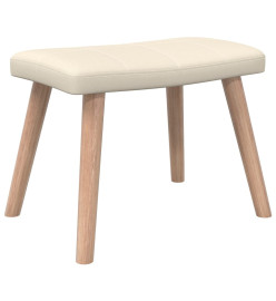 Chaise de relaxation avec tabouret Crème Tissu