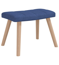 Chaise à bascule avec tabouret Bleu Tissu