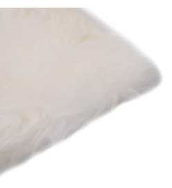 Coussins de chaise 2 pcs Blanc 40x40cm Peau de mouton véritable