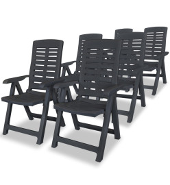 Mobilier à dîner d'extérieur 7 pcs Plastique Anthracite