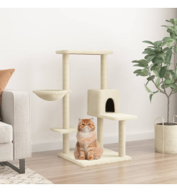 Arbre à chat avec griffoirs en sisal Crème 95 cm