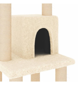 Arbre à chat avec griffoirs en sisal Crème 105 cm