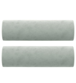 Coussins décoratifs 2 pcs Gris clair Ø15x50 cm Velours