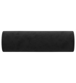 Coussins décoratifs 2 pcs Noir Ø15x50 cm Velours