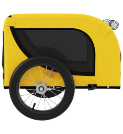 Remorque de vélo pour chien jaune et noir tissu oxford et fer