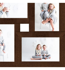 Collage de cadres photo pour photo de 4x(10x15 cm) Marron MDF