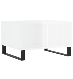 Table basse Blanc brillant 60x50x36,5 cm Bois d'ingénierie