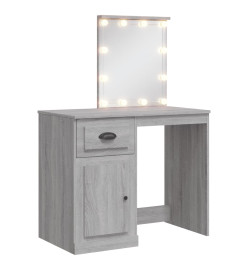 Coiffeuse avec lumières LED sonoma gris 90x42x132,5 cm