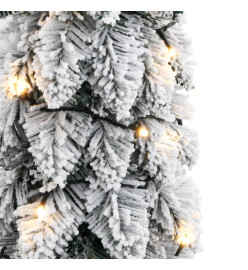 Sapin de Noël artificiel pré-éclairé avec 45 LED/neige floquée