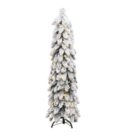 Sapin de Noël artificiel pré-éclairé avec 80 LED/neige floquée