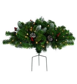 Arbre de Noël artificiel pré-éclairé d'allée vert 40 cm PVC