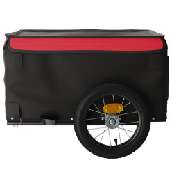 Remorque pour vélo noir et rouge 30 kg fer