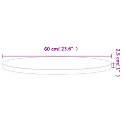 Dessus de table Ø60x2,5 cm rond bois massif de hêtre