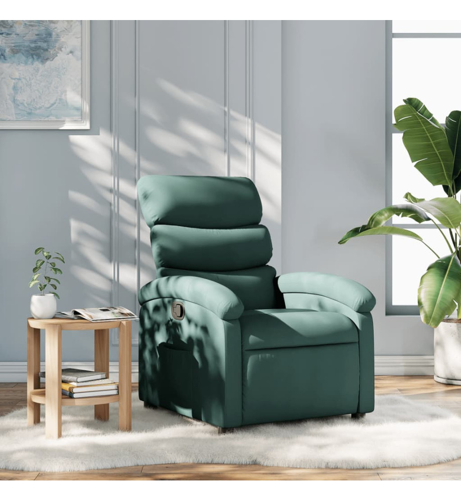 Fauteuil inclinable Vert foncé Tissu