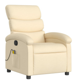 Fauteuil de massage inclinable Crème Tissu