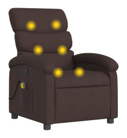 Fauteuil de massage inclinable Marron foncé Tissu