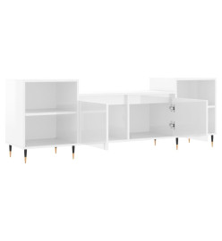 Meuble TV Blanc brillant 160x35x55 cm Bois d'ingénierie