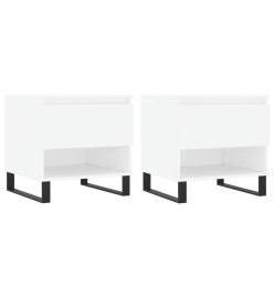 Tables basses 2 pcs blanc 50x46x50 cm bois d'ingénierie