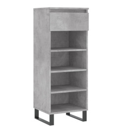 Armoire à chaussures Gris béton 40x36x105 cm Bois d'ingénierie