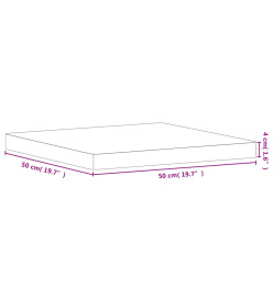 Dessus de table 50x50x4 cm carré bois massif de hêtre