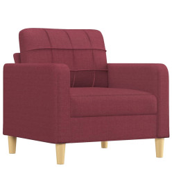 Fauteuil avec repose-pied Rouge bordeaux 60 cm Tissu