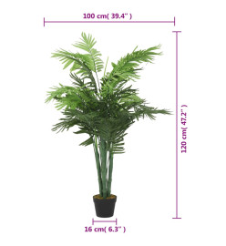 Palmier artificiel 28 feuilles 120 cm vert