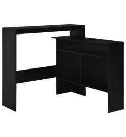 Table de bar avec 2 dessus de table Noir 130 x 40 x 120 cm