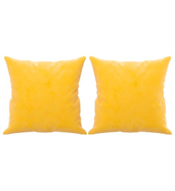 Coussins décoratifs 2 pcs Jaune 40x40 cm Velours