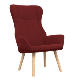 Chaise de relaxation avec repose-pied Rouge bordeaux Tissu