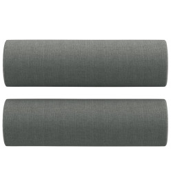 Coussins décoratifs 2 pcs Gris foncé Ø15x50 cm Tissu