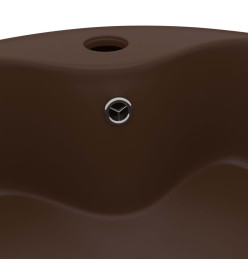 Lavabo avec trop-plein Marron foncé mat 36x13 cm Céramique