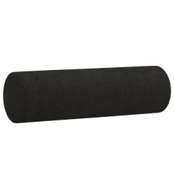 Ensemble de canapés 3 pcs avec coussins noir tissu