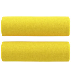 Ensemble de canapés 3 pcs avec coussins jaune clair tissu