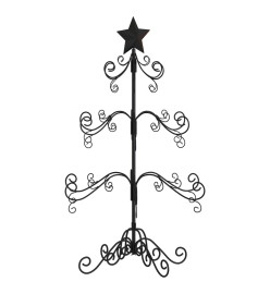 Arbre de Noël en métal pour décoration noir 90 cm