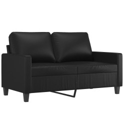 Ensemble de canapés 2 pcs avec coussins Noir Similicuir