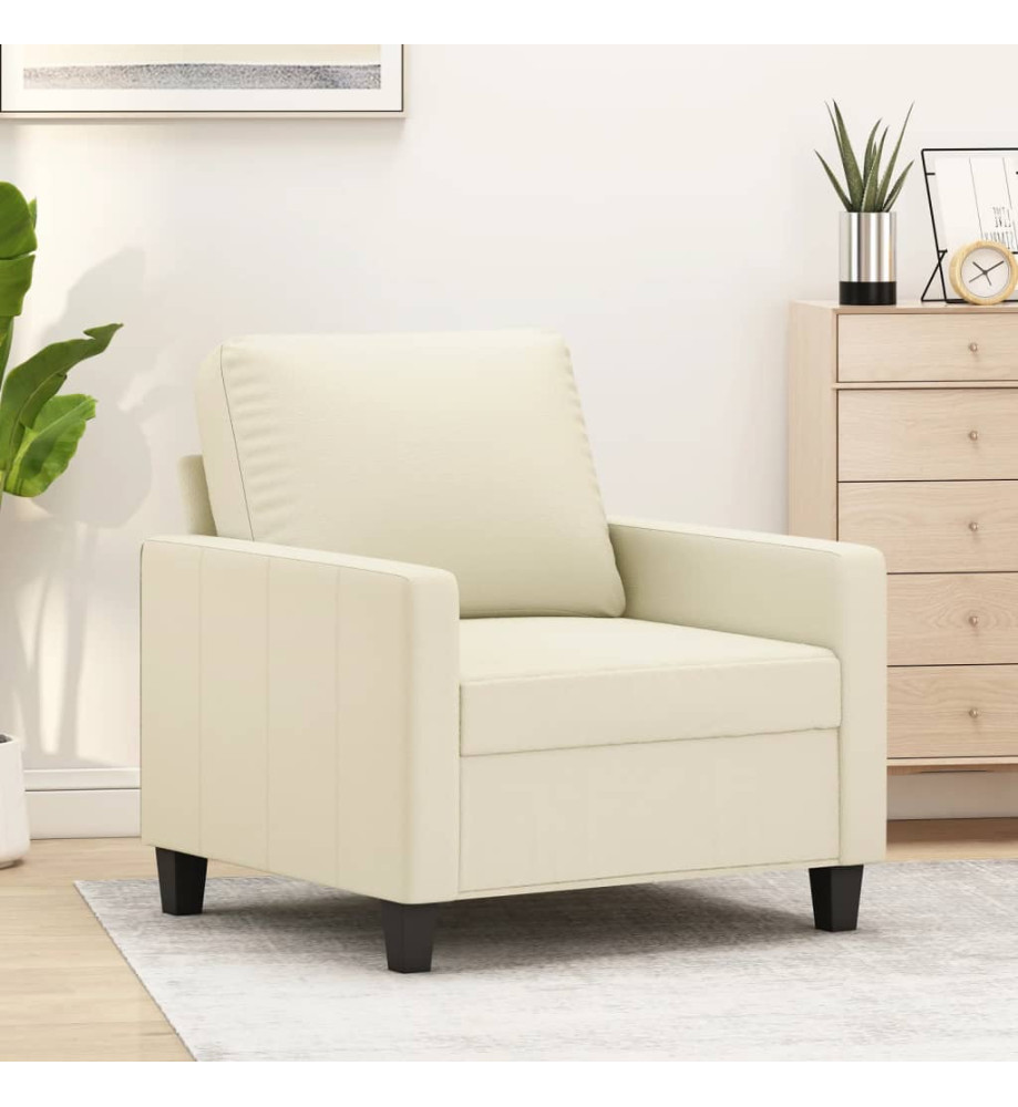 Fauteuil Crème 60 cm Similicuir