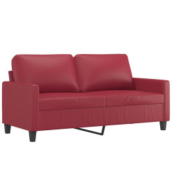 Ensemble de canapés 2 pcs et coussins Rouge bordeaux Similicuir