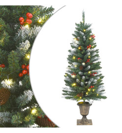 Sapins de Noël artificiels 2 pcs 100 LED vert et blanc 120 cm