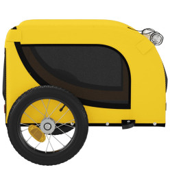 Remorque de vélo pour chien jaune et noir tissu oxford et fer