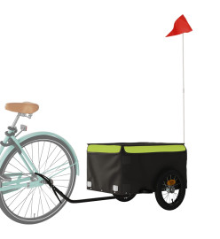 Remorque pour vélo noir et vert 30 kg fer