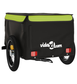 Remorque pour vélo noir et vert 30 kg fer