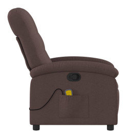 Fauteuil de massage inclinable Marron foncé Tissu